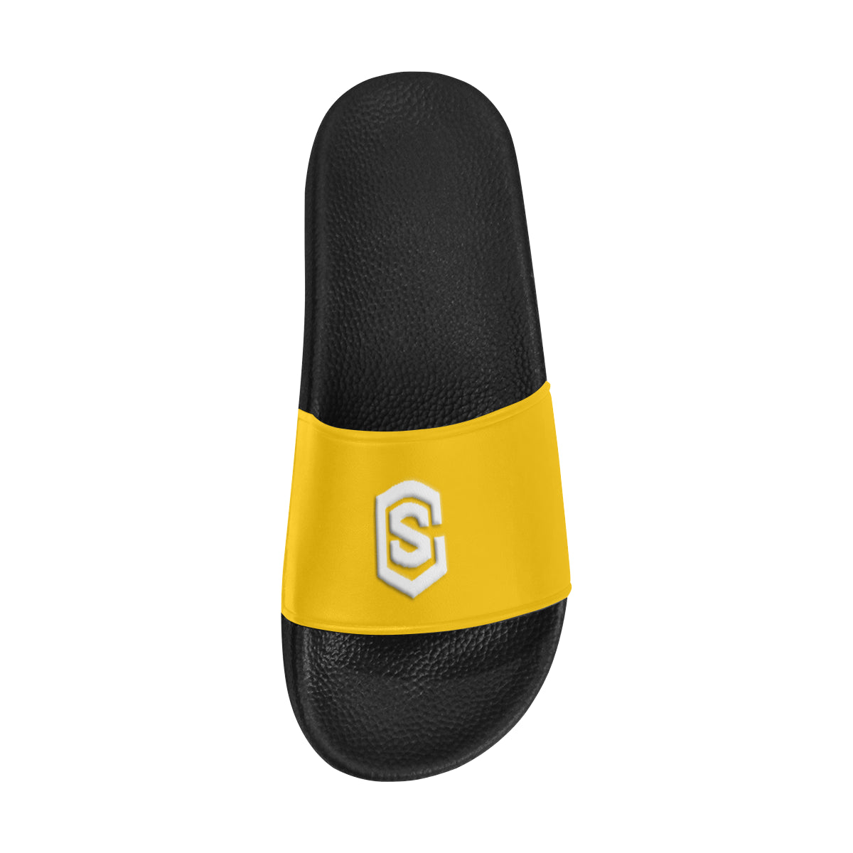 white logo Men's Slide Sandals (Model 057)