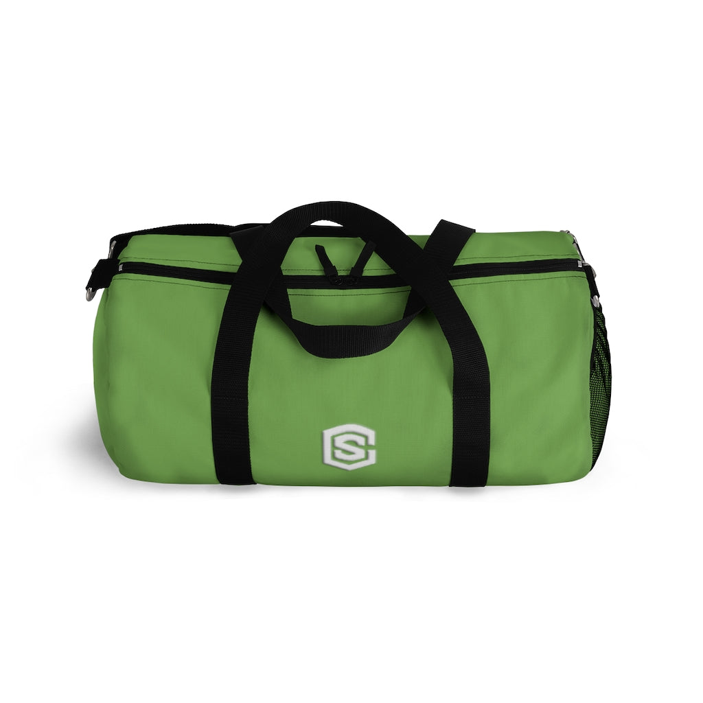 Green Duffel Bag White Logo