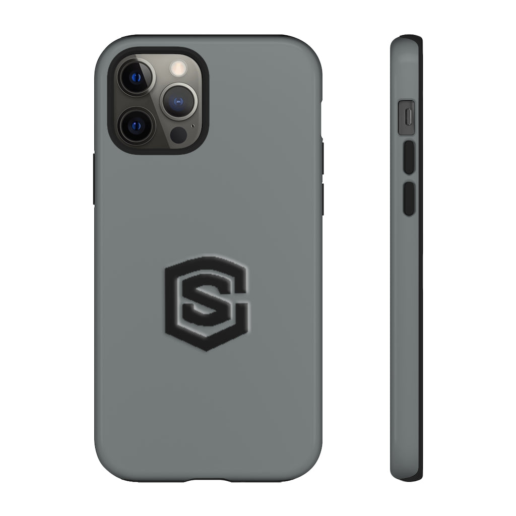 Grey Tough Cases Black Logo