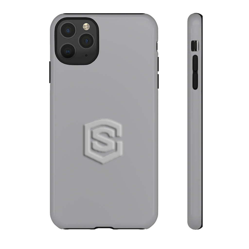 Grey Tough Cases Silver Logo