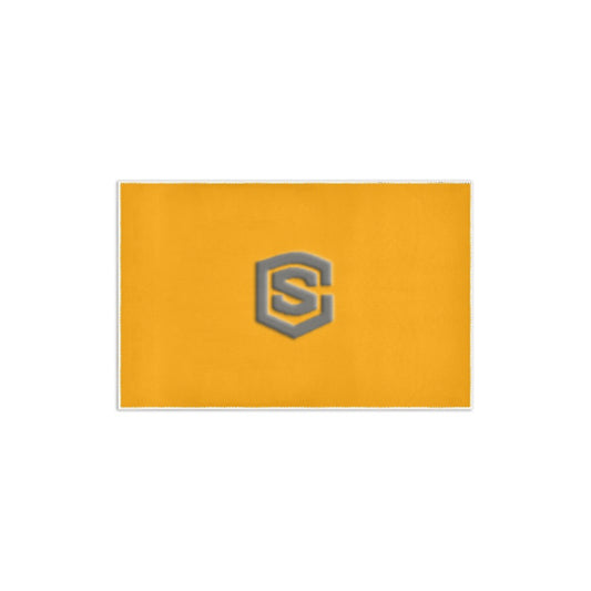 Orange Area Rug 2.6' x 1.7' with Gray Logo Area Rug 2.6' x 1.7'