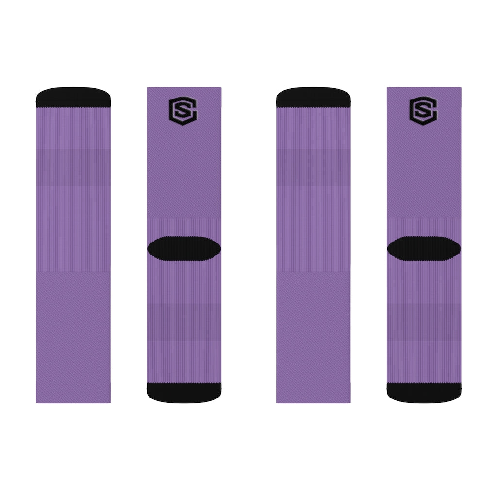 Light Purple Sublimation Socks Black Logo