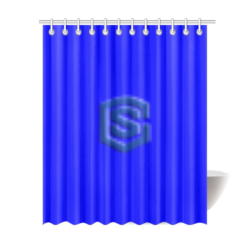 Blue Shower Curtain 69"x84" with Blue Logo Shower Curtain 69"x84"