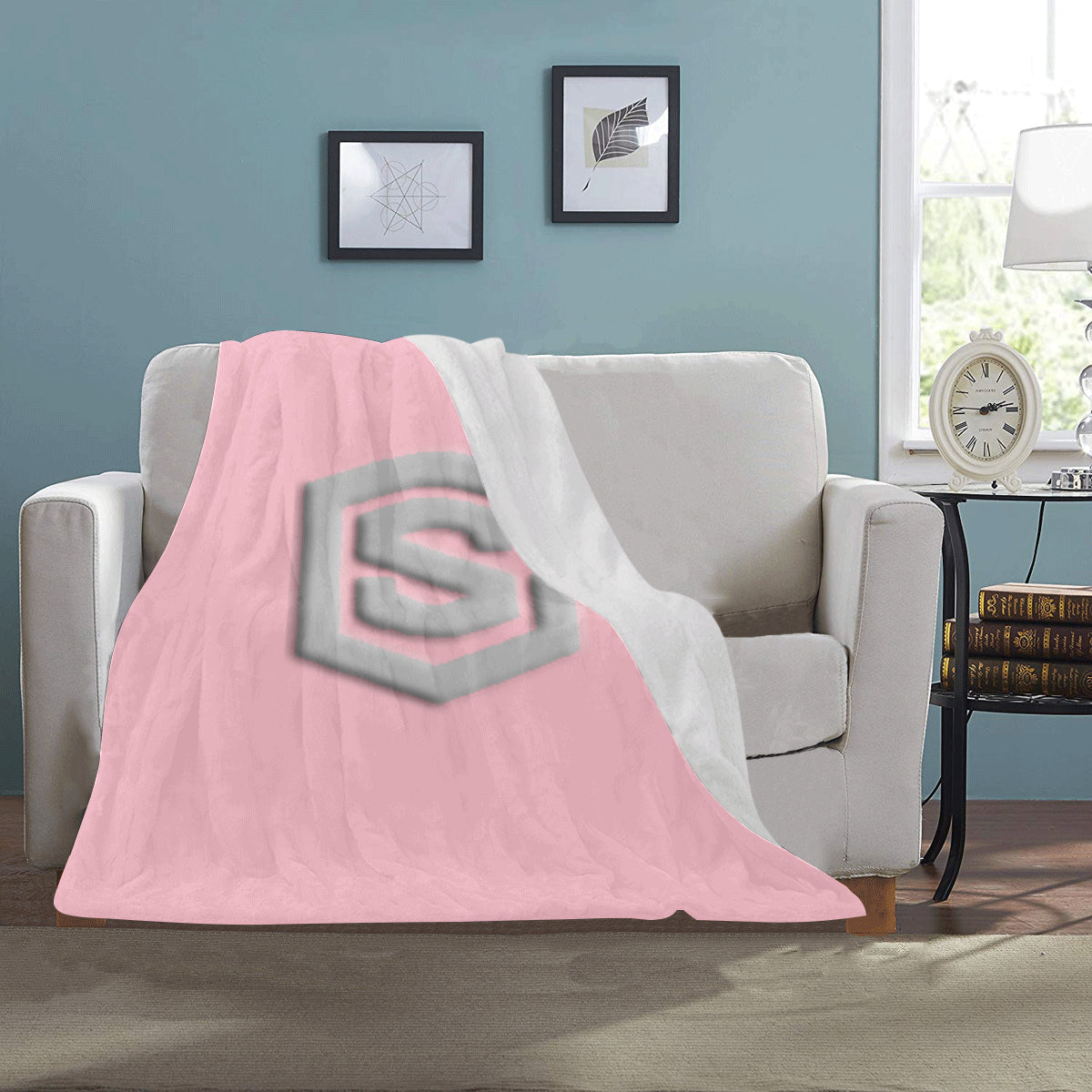 Pink Ultra-Soft Micro Fleece Blanket with Silver Logo Ultra-Soft Micro Fleece Blanket 30"x40"