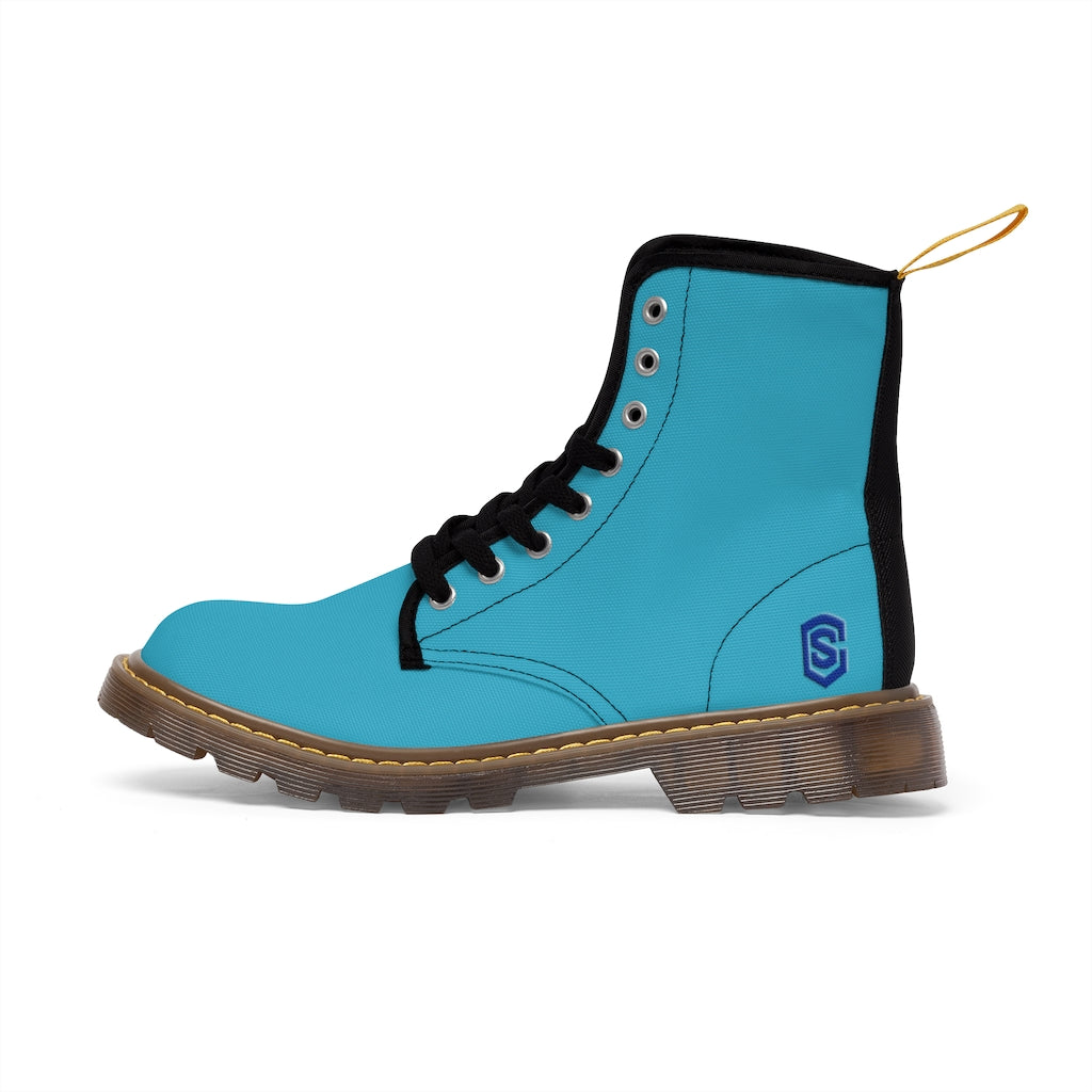 Blue Men's Canvas Boots Blue Logo