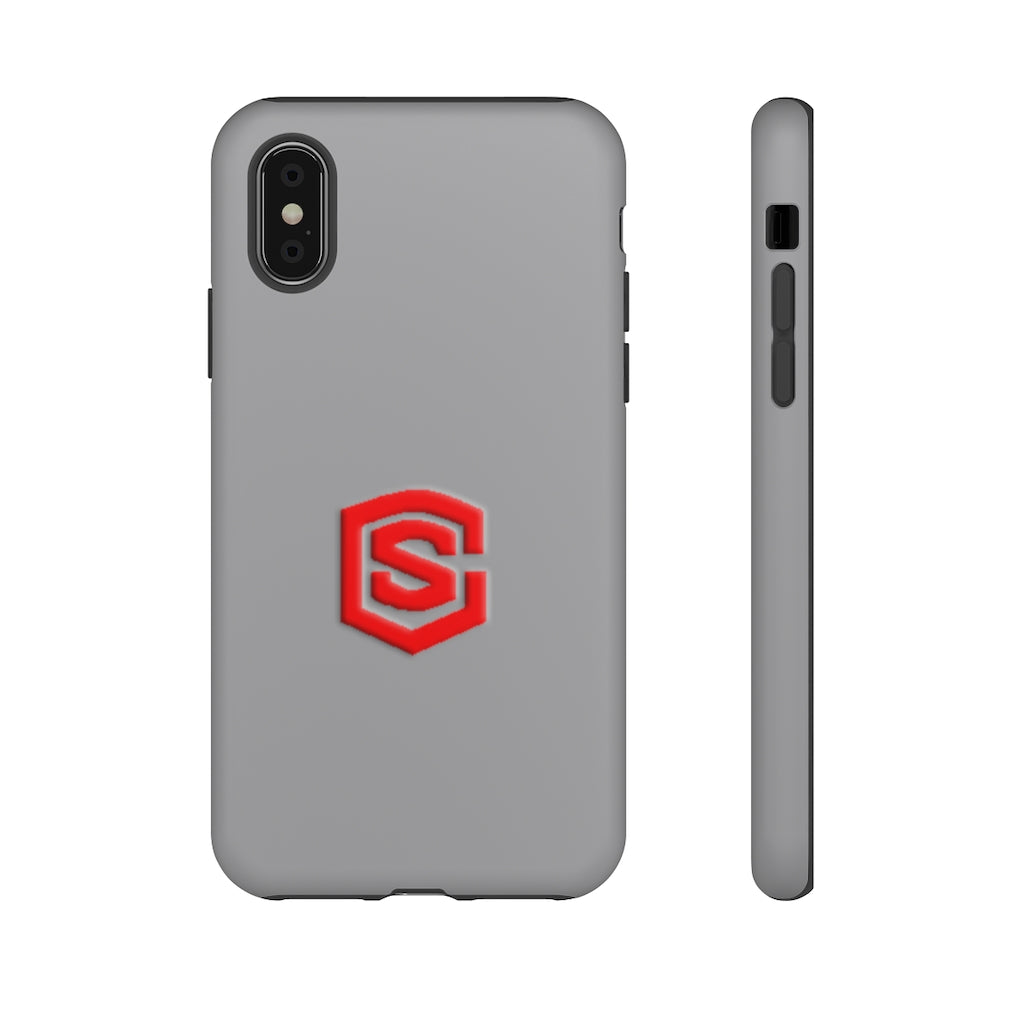 Grey Tough Cases Red Logo
