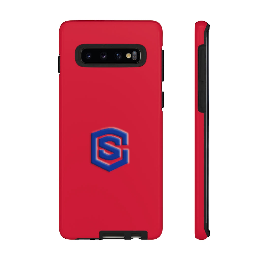 Red Tough Cases Blue Logo