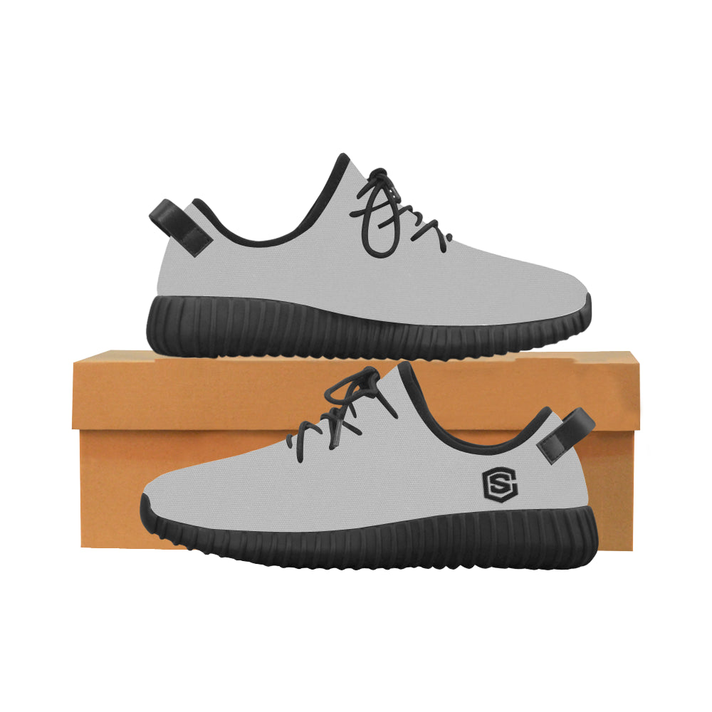 black logo Grus Men's Breathable Woven Running Shoes (Model 022)