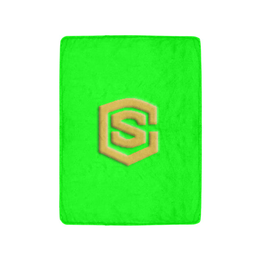 Green Ultra-Soft Micro Fleece Blanket with Gold Logo Ultra-Soft Micro Fleece Blanket 30"x40"