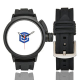 WHITE MEN SPORT WATCH WITH BLUE LOGO Men's Sport Watch (Model 309)