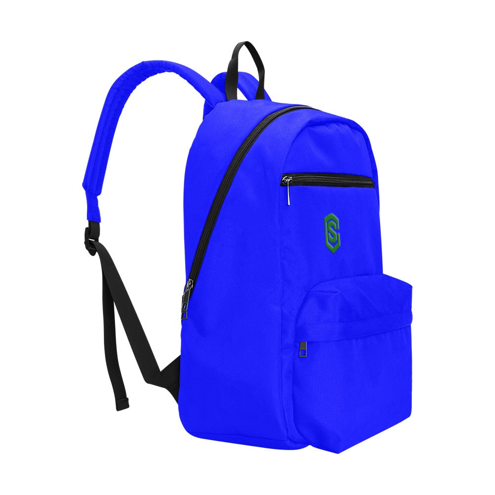Blue Travel Backpack With Green Logo Travel Backpack(Large Capacity)(Model 1691)