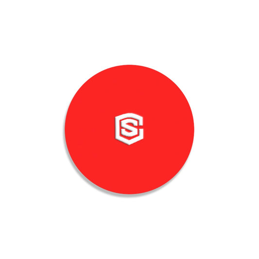 Red Round Coaster with White Logo Round Coaster