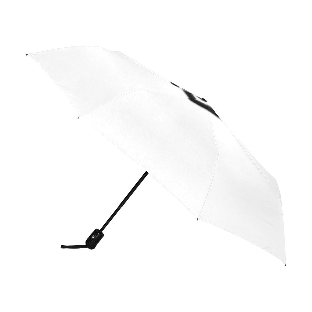 White Anti-UV Automatic Umbrella With Black Logo Anti-UV Automatic Umbrella(Outside Printing)(Model U09)