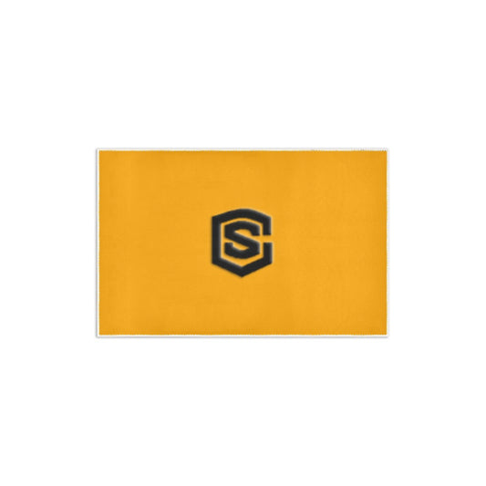 Orange Area Rug 2.6' x 1.7' with Black Logo Area Rug 2.6' x 1.7'