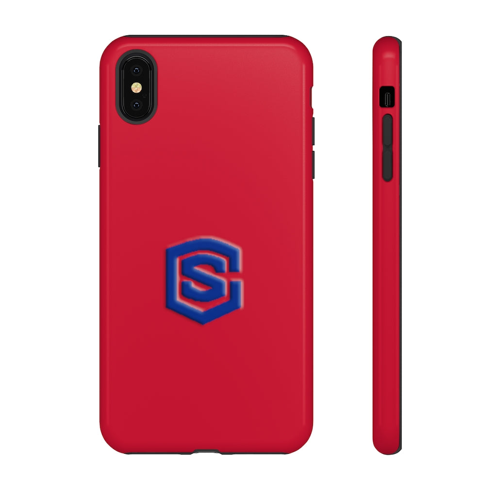 Red Tough Cases Blue Logo