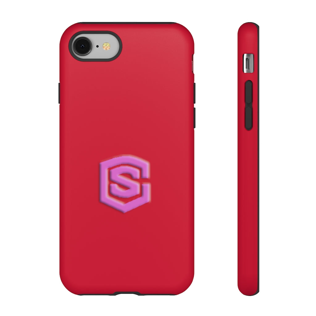 Red Tough Cases Pink Logo