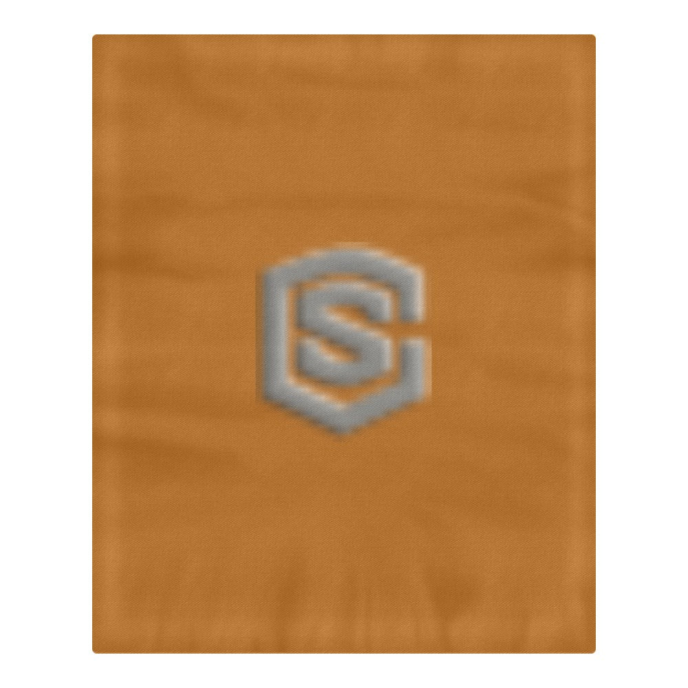 Brown 3-Piece Bedding Set (1 Duvet Cover 86"x70"; 2 Pillowcases 20"x30")(One Side) wtih Gray Logo 3-Piece Bedding Set (1 Duvet Cover 86"x70"; 2 Pillowcases 20"x30")(One Side)