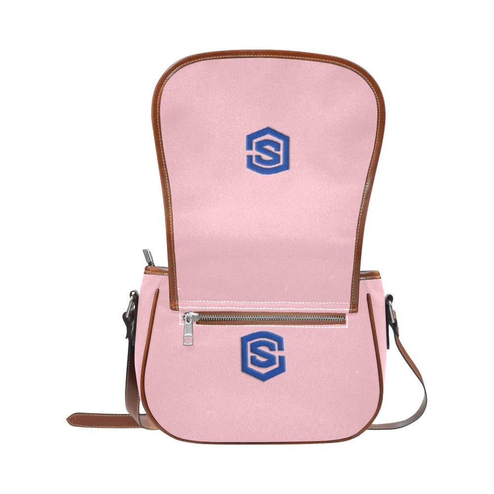 PINK Saddle Bag WITH BLUE LOGO Saddle Bag (Model 1649) (Small)