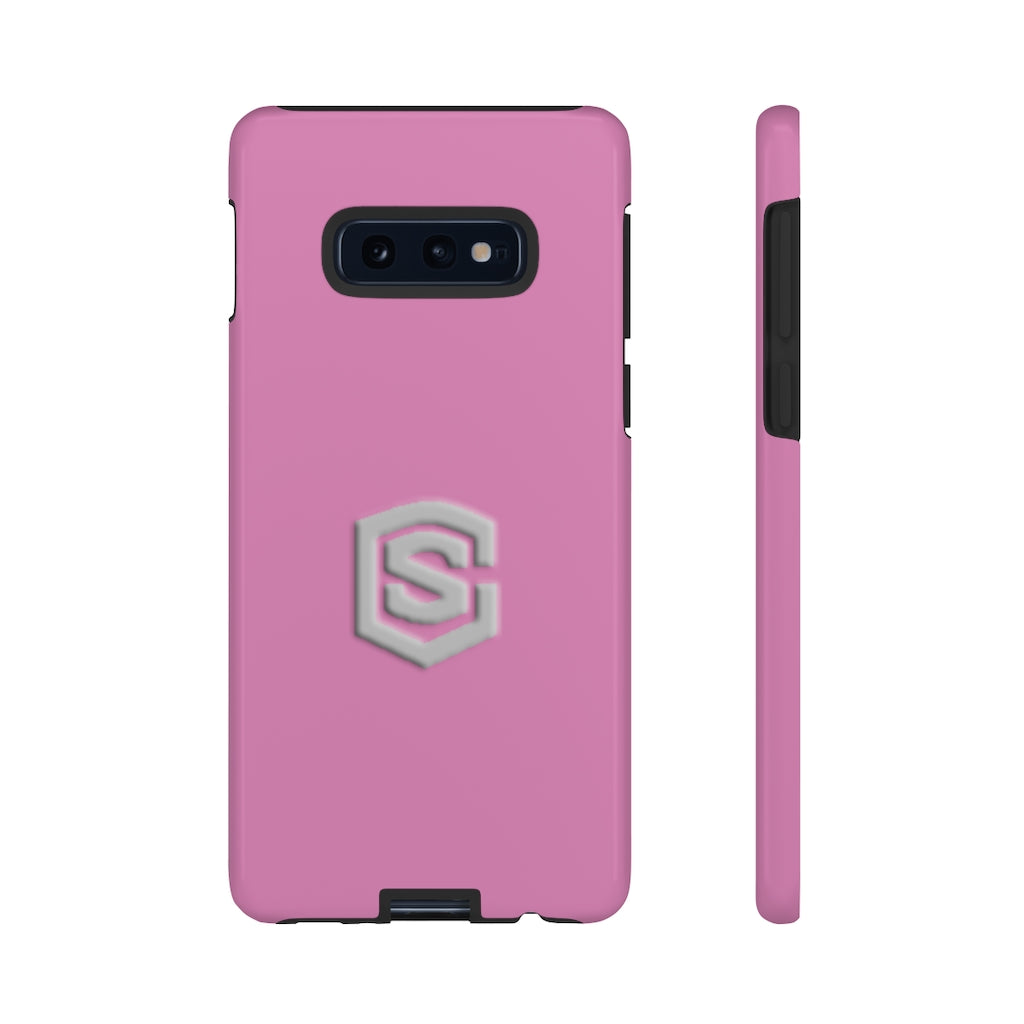 Pink Tough Cases Silver Logo