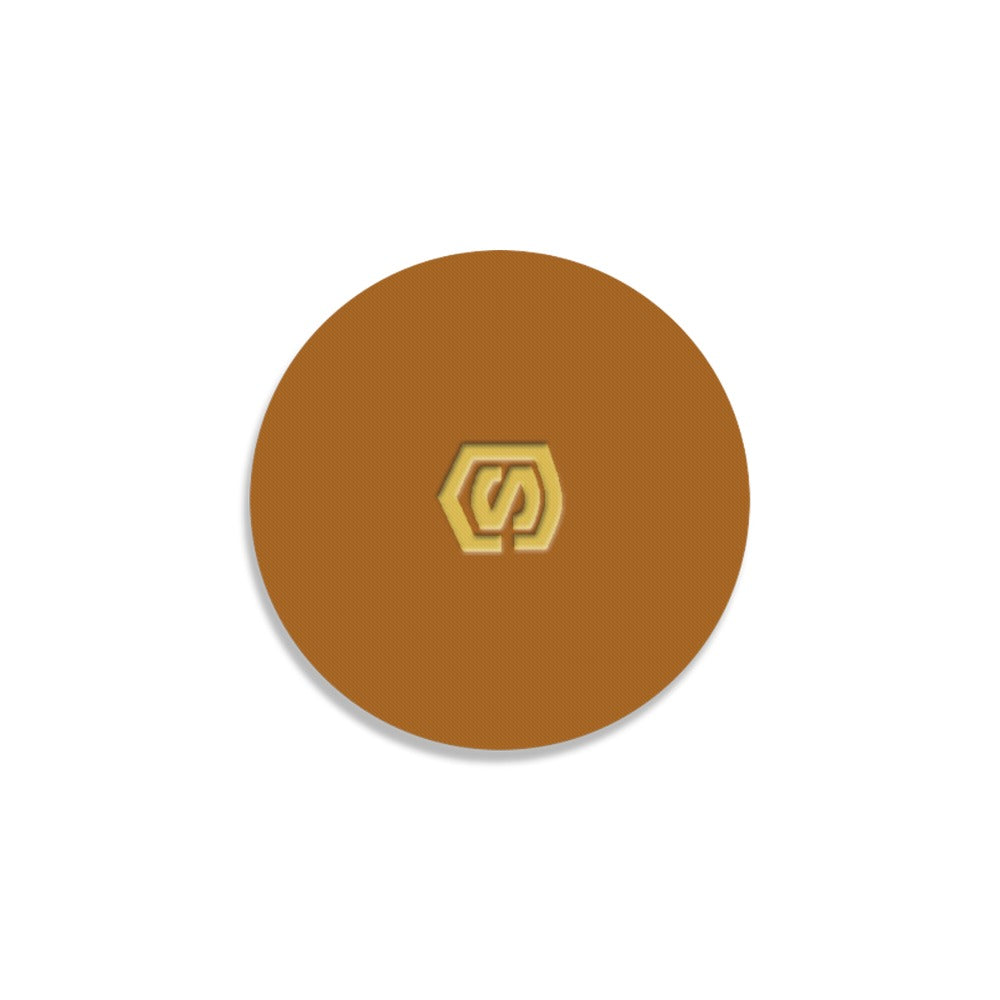 Brown Round Coaster with Gold Logo Round Coaster
