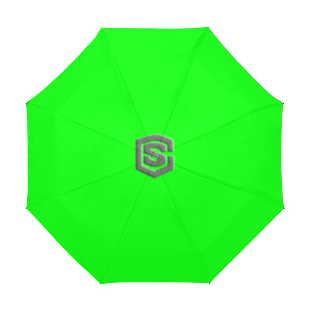 Green Anti-UV Automatic Umbrella With Grey Logo Anti-UV Automatic Umbrella(Outside Printing)(Model U09)
