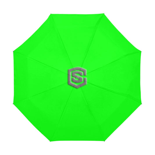 Green Anti-UV Automatic Umbrella With Grey Logo Anti-UV Automatic Umbrella(Outside Printing)(Model U09)