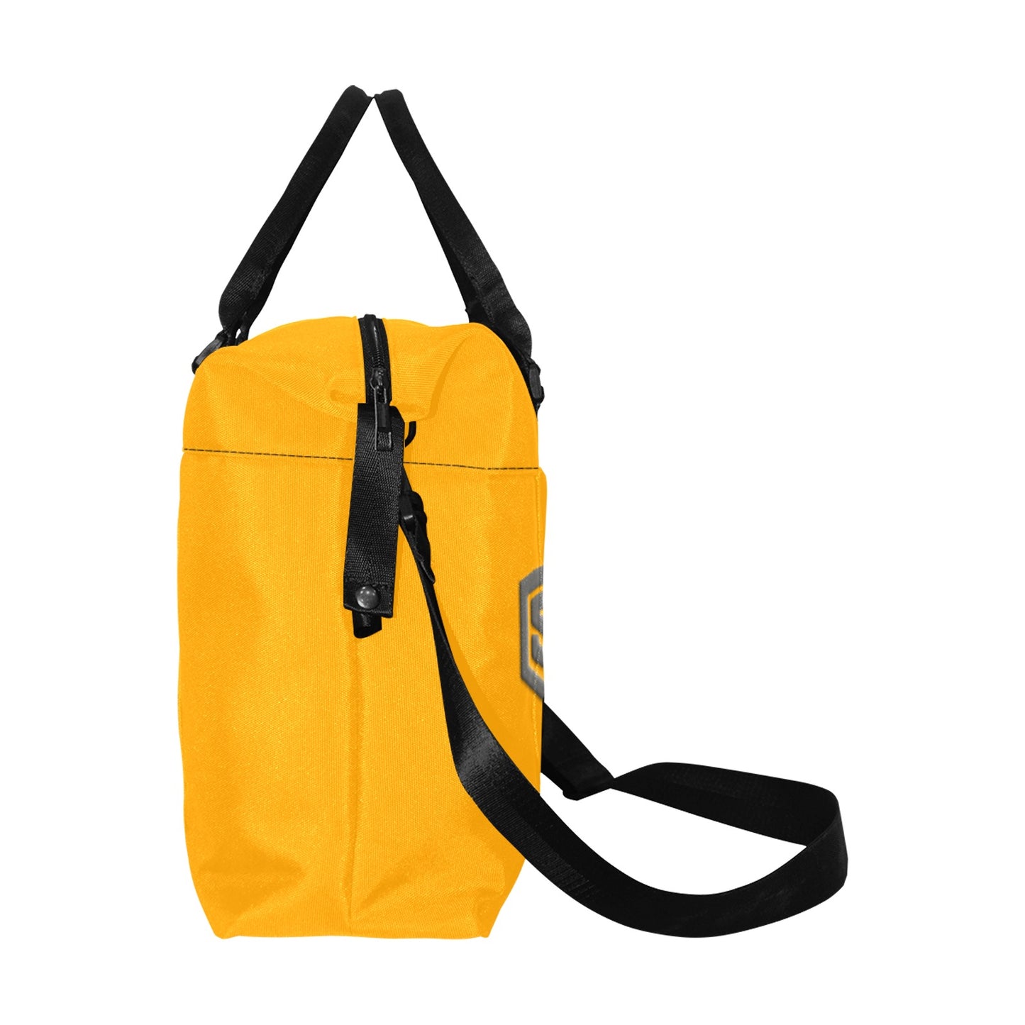 Orange Large Capacity Duffle Bag With Grey Logo Large Capacity Duffle Bag(Model1715)