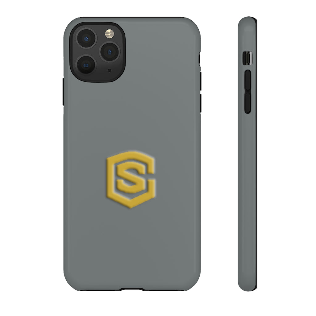 Grey Tough Cases Gold Logo