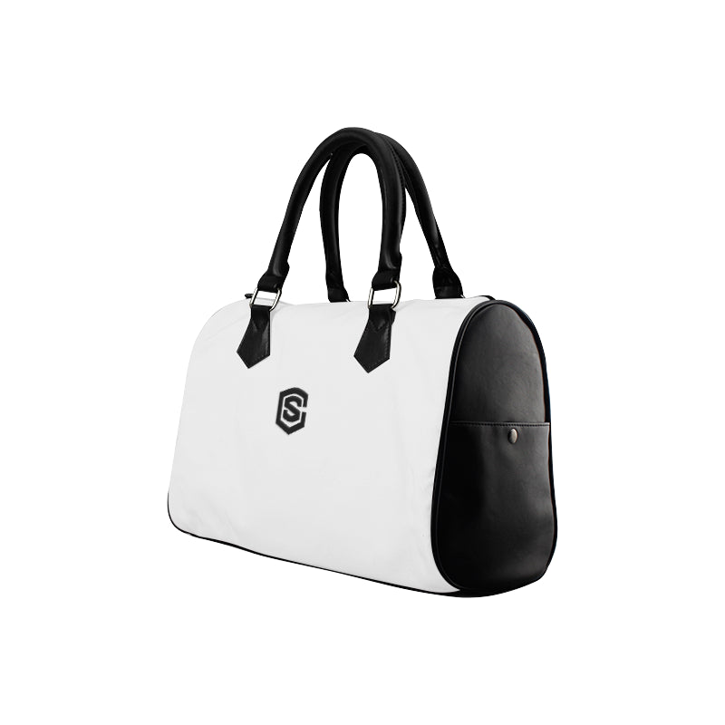 GRAY HANDBAG black logo Boston Handbag (Model 1621)