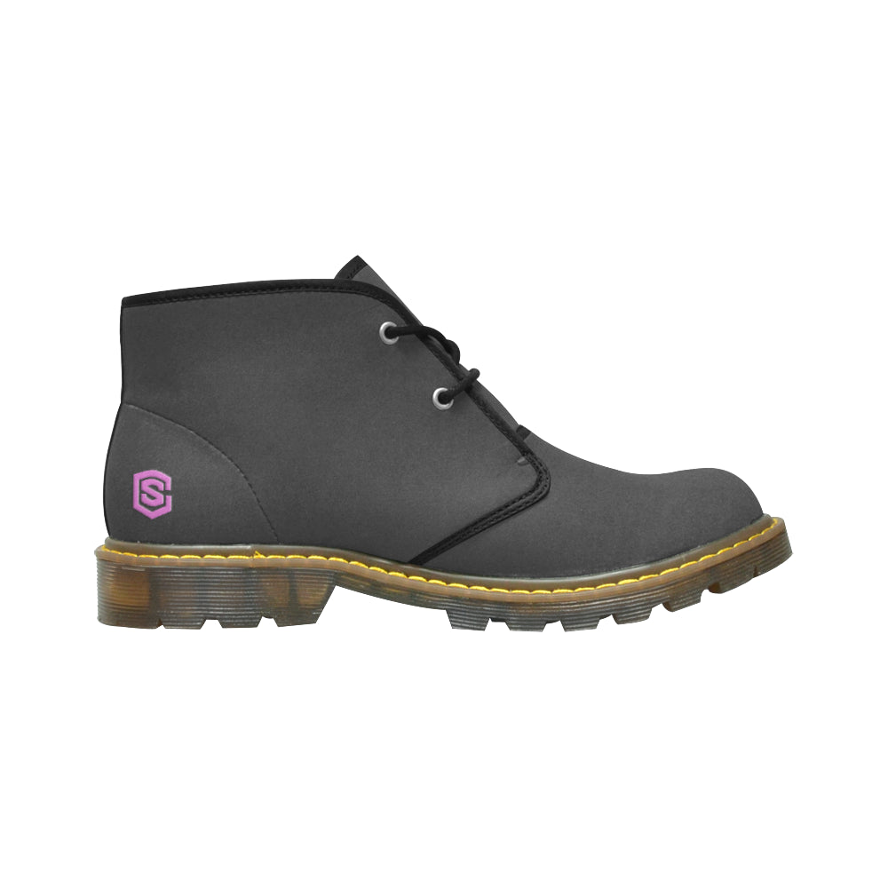 pink logo Women's Nubuck Chukka Boots (Model 2402)