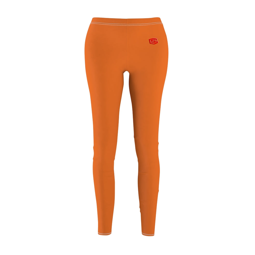 Orange Women's Cut & Sew Casual Leggings Red logo