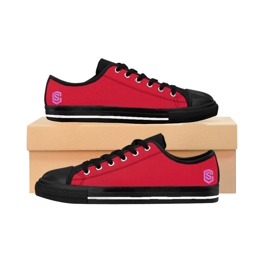 red Women's Sneakers Pink logo