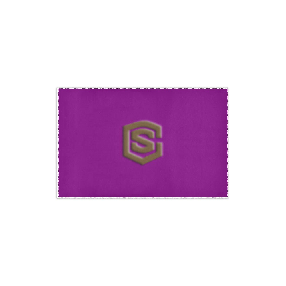 Purple Area Rug 2.6' x 1.7' with Brown Logo Area Rug 2.6' x 1.7'