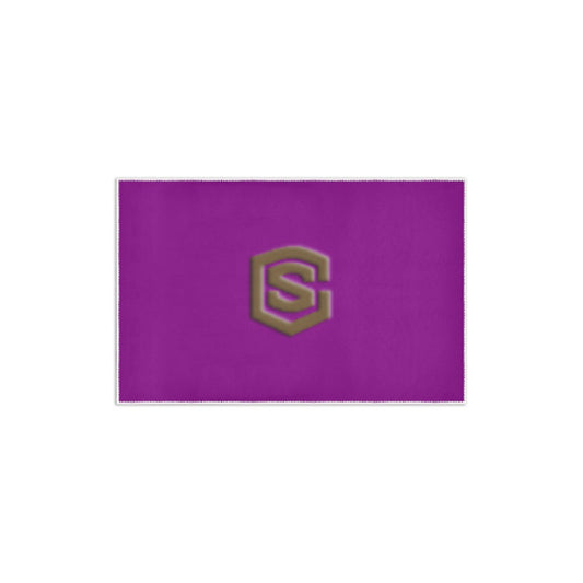 Purple Area Rug 2.6' x 1.7' with Brown Logo Area Rug 2.6' x 1.7'