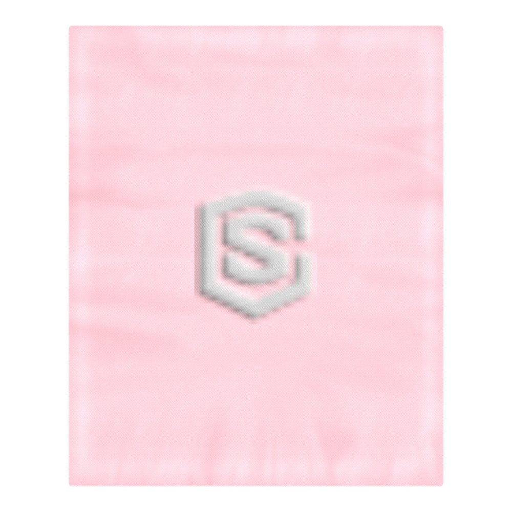 Pink 3-Piece Bedding Set (1 Duvet Cover 86"x70"; 2 Pillowcases 20"x30")(One Side) wtih Silver Logo 3-Piece Bedding Set (1 Duvet Cover 86"x70"; 2 Pillowcases 20"x30")(One Side)