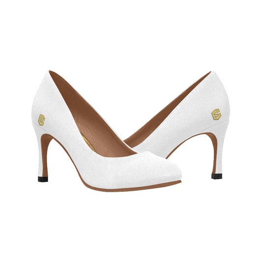 gold logo Women's High Heels (Model 048)