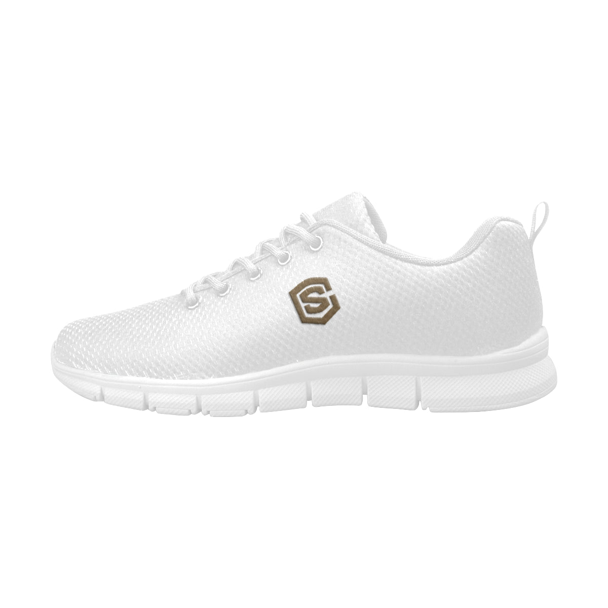 brown logo Women's Breathable Running Shoes (Model 055)