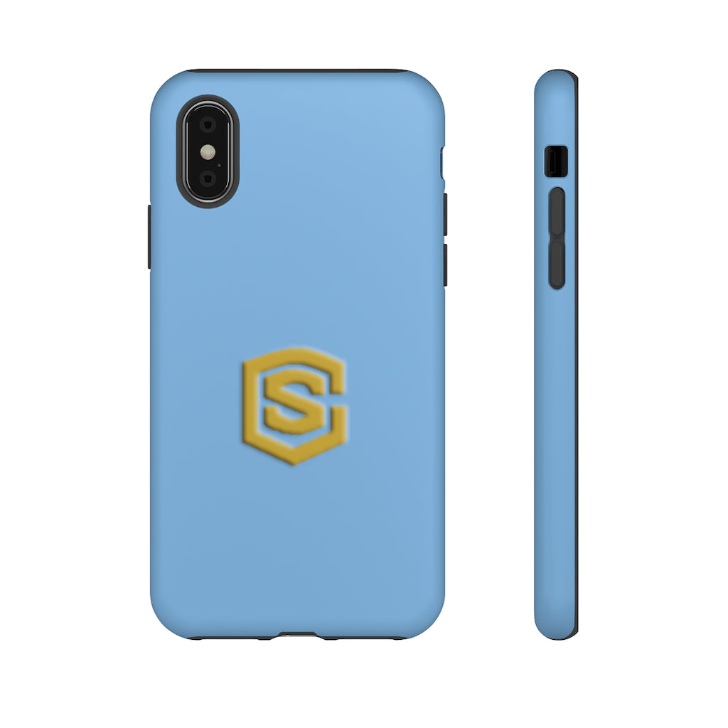 Blue Tough Cases Gold Logo