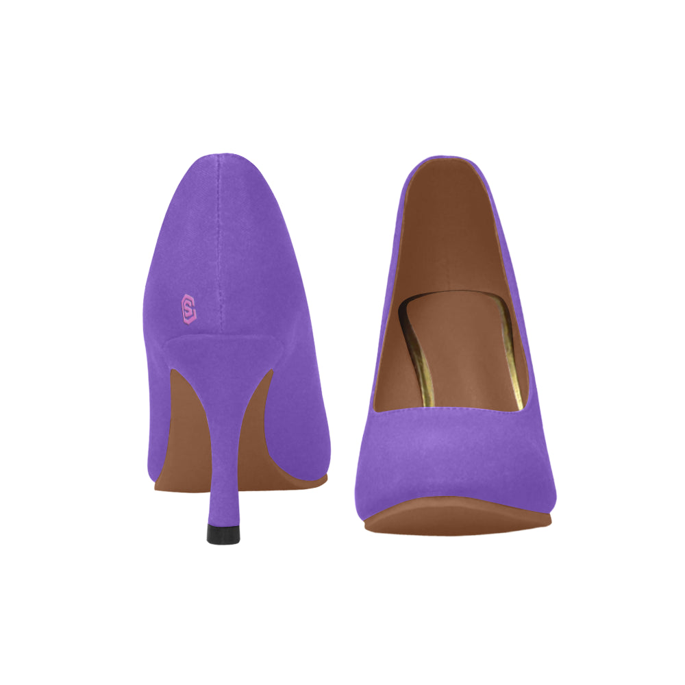 PURPLE Women's High Heels pink logo Women's High Heels (Model 048)
