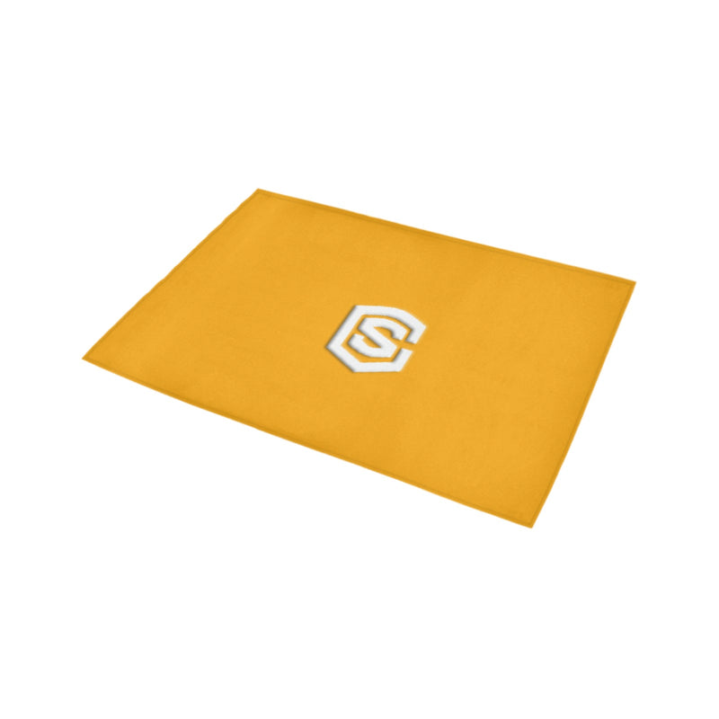 Orange Doormat 24" x 16" (Sponge Material) with White Logo Doormat 24" x 16" (Sponge Material)