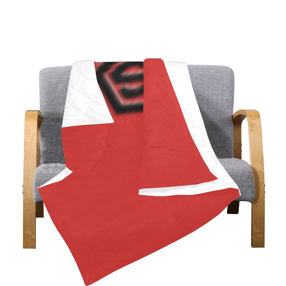 RED CUSTOM QUILT  BLACK LOGO Custom Quilt  70" x 80"