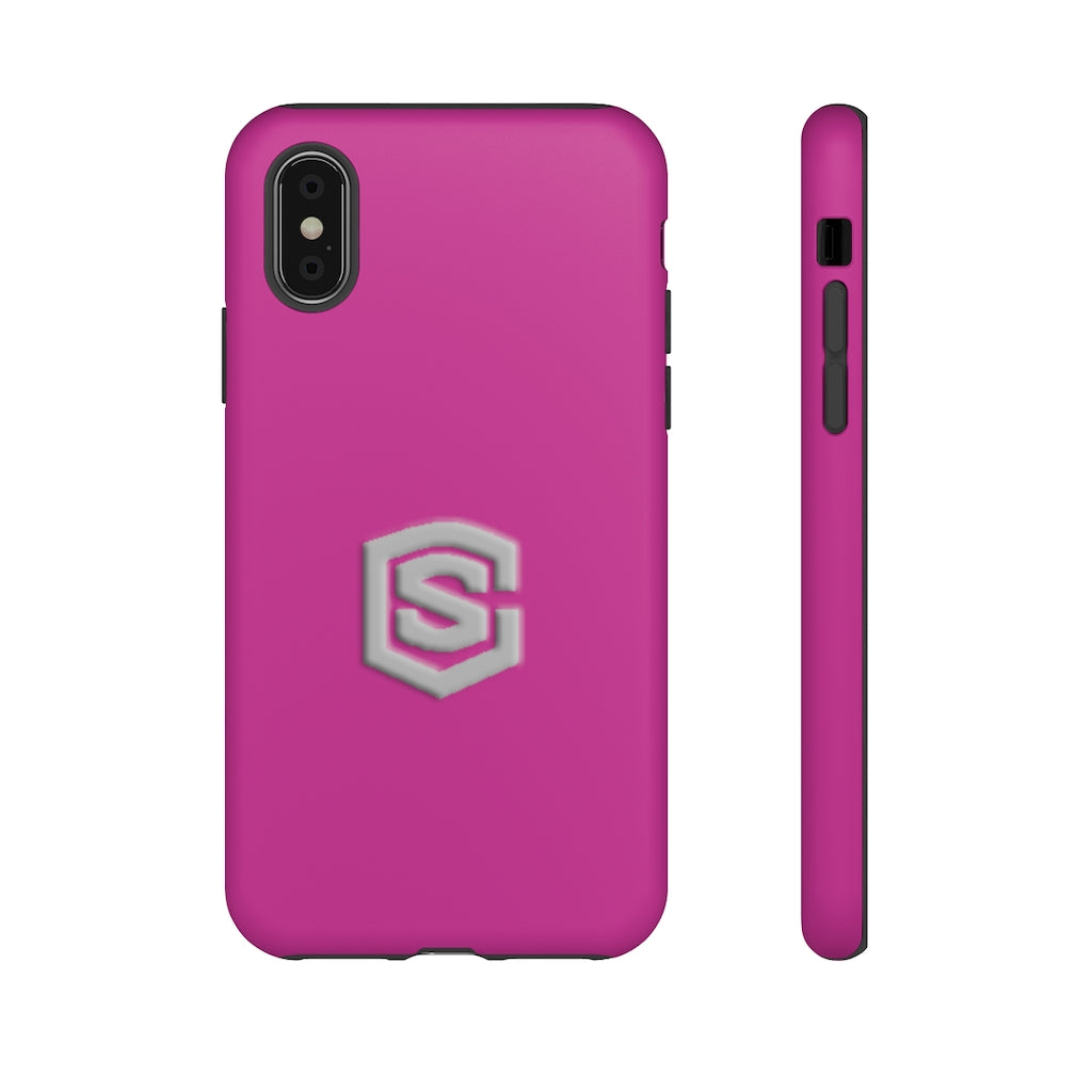 Pink Tough Cases Silver Logo