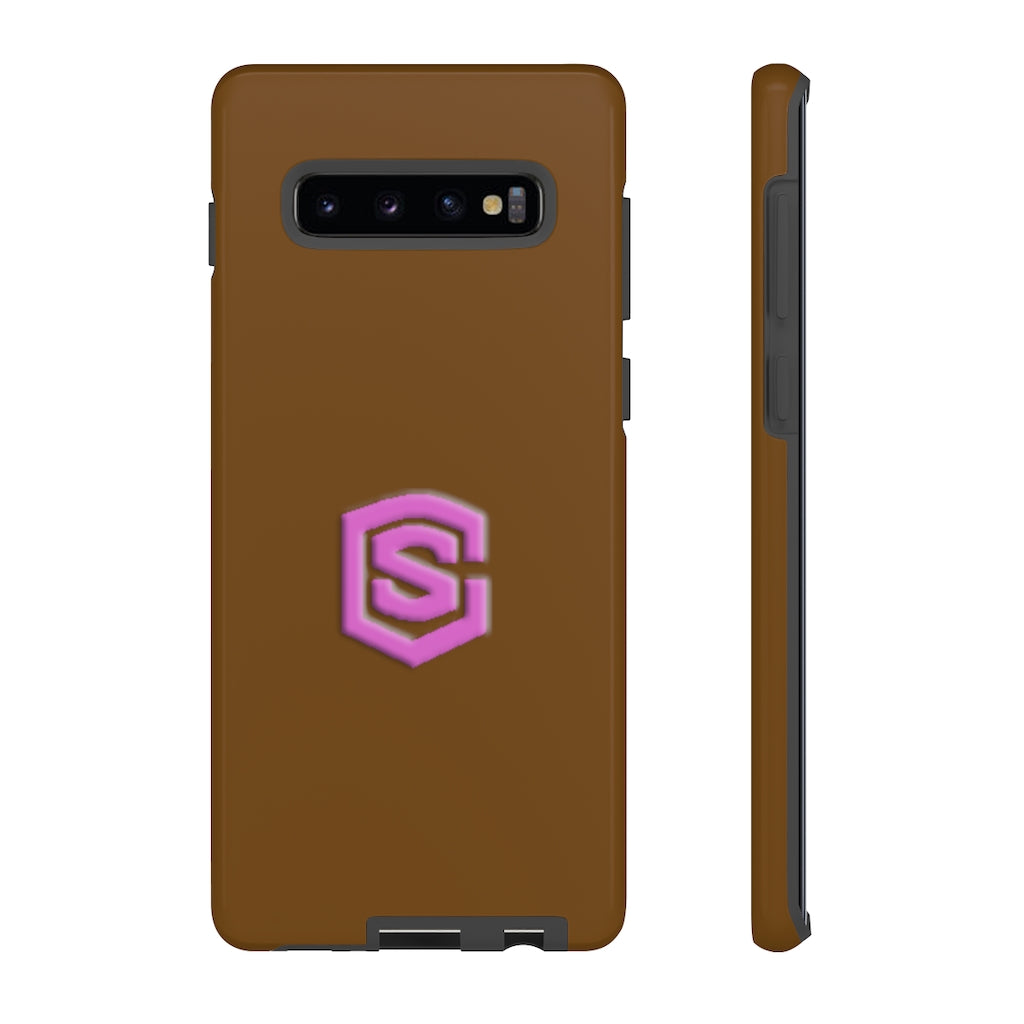 Brown Tough Cases Pink Logo