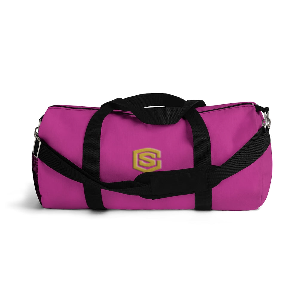 Purple Duffel Bag Gold Logo