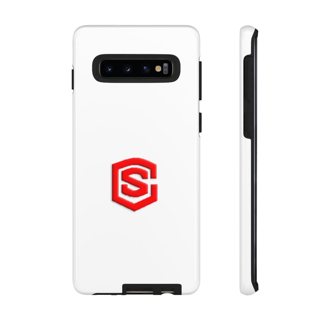 White Tough Cases Red Logo