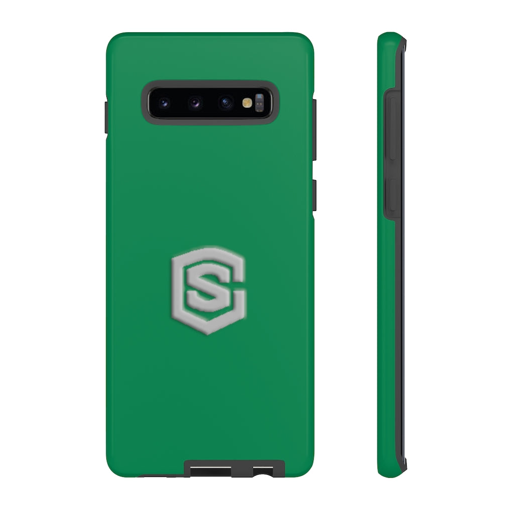 Green Tough Cases Silver Logo