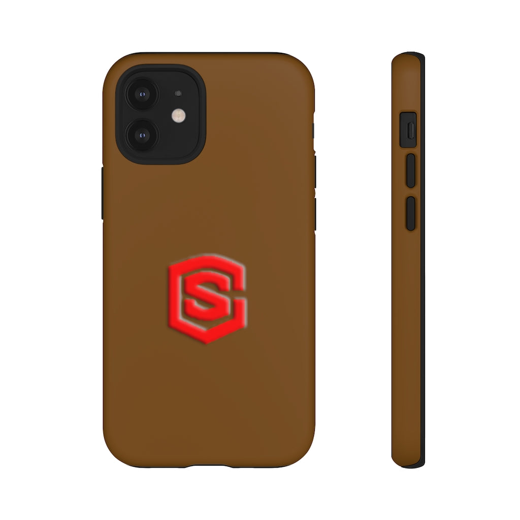 Brown Tough Cases Red Logo