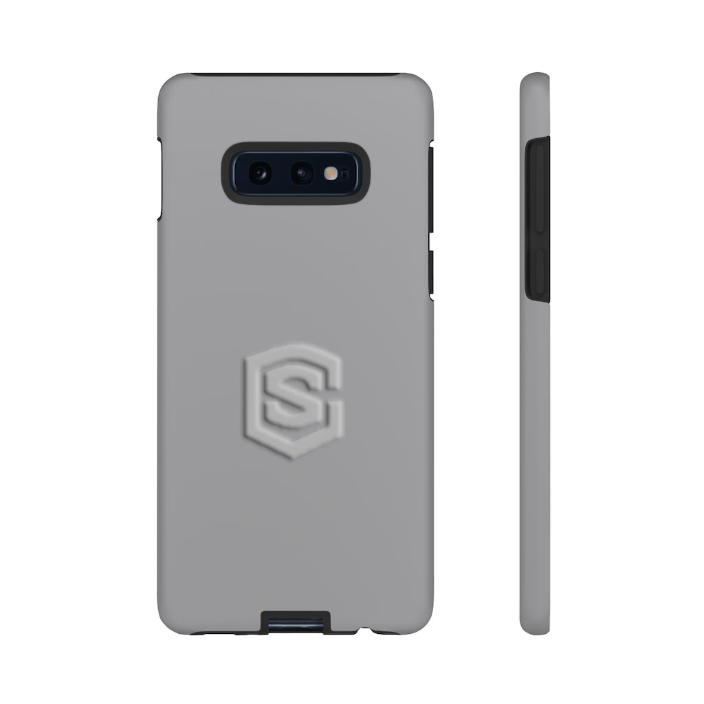 Grey Tough Cases Silver Logo