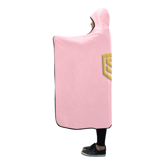 Pink Hooded Blanket 80"x56" with White Logo Hooded Blanket 80"x56"