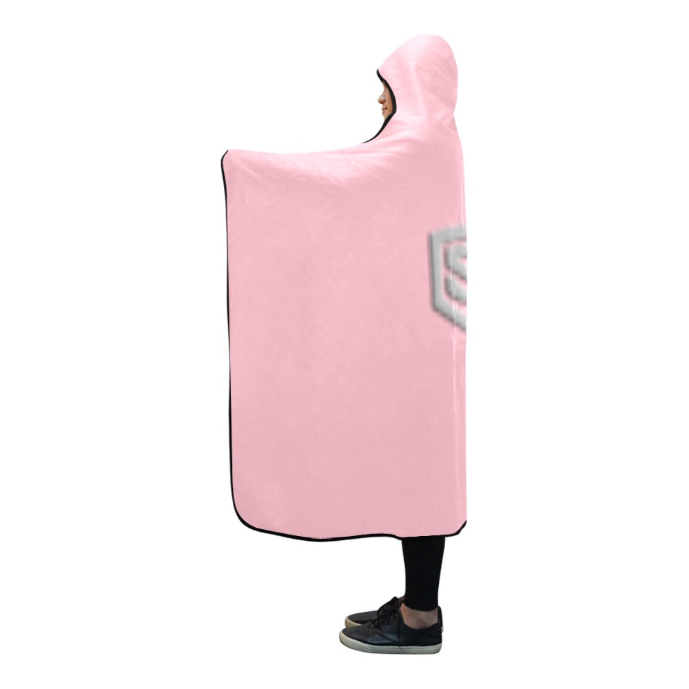 Pink Hooded Blanket 80"x56" with Silver Logo Hooded Blanket 80"x56"